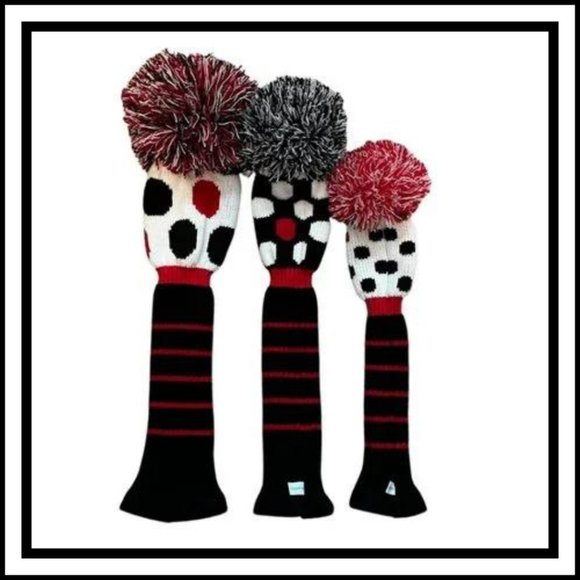 Just4Golf Games Just4golf Polka Dot Golf Club Headcovers Set Of 3